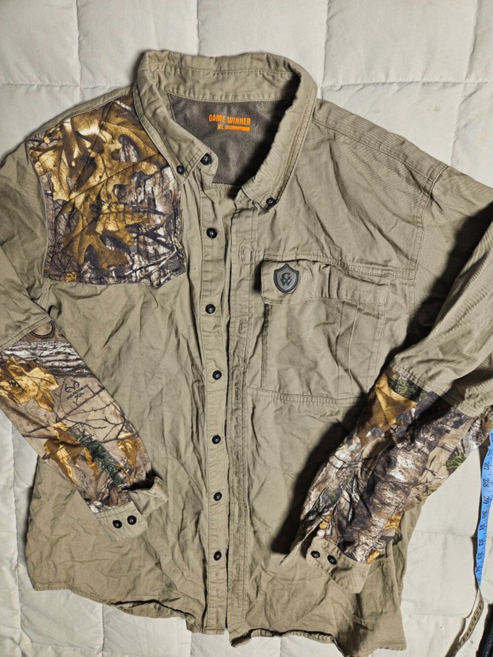 Game Winner Camo Hunting Shirt Mens XL Long Sleeve Button Down